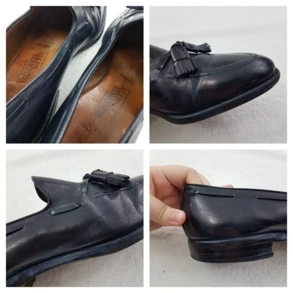 Allen Edmonds Grayson 9.5 D Blue Tassel Loafers Work Career Dress Leather